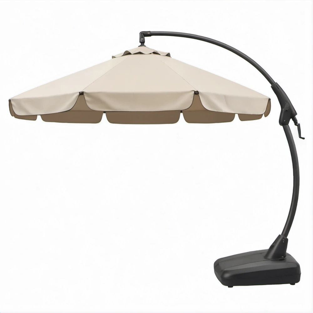 Beżowy wiszący parasol ogrodowy z bocznym masztem 300 cm