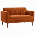 Dwuosobowa sofa z aksamitną tapicerką rdzawobrązową 140 x 78 x 82 cm