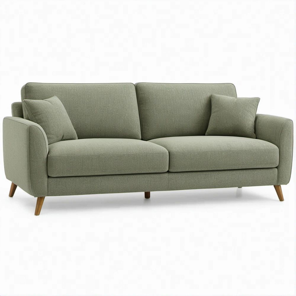 Zielona sofa trzyosobowa z tapicerką poliestrową, 210 x 90 x 85 cm