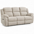 3-osobowa sofa z funkcją relaks, beżowa, poliester, 210 x 95 x 102 cm