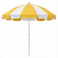 Okrągły parasol ogrodowy żółto-biały z poliestru, Ø 200 cm, wysokość 210 cm