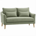Dwuosobowa sofa z tapicerką bouclé, jasna zieleń, 140 × 82 × 85 cm