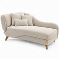 Tapicerowany szezlong asymetryczny bouclé ecru 180 x 90 x 82 cm