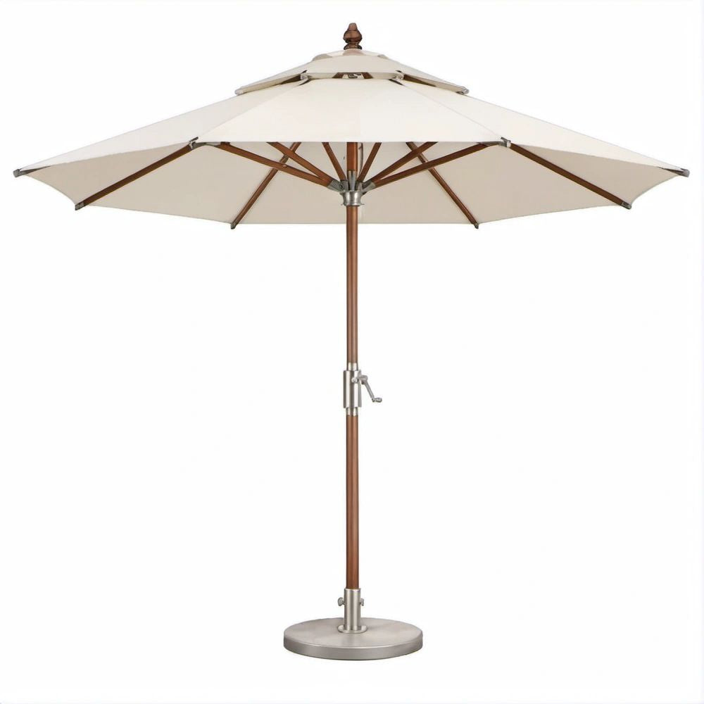 Kremowy parasol ogrodowy ośmiokątny z drewnianym stelażem, 300 cm