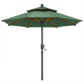 Zielony parasol ogrodowy z korbką Ø300 cm, wysokość 250 cm