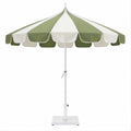 Parasol ogrodowy ośmiokątny zielono-biały 200 cm, wysokość 220 cm