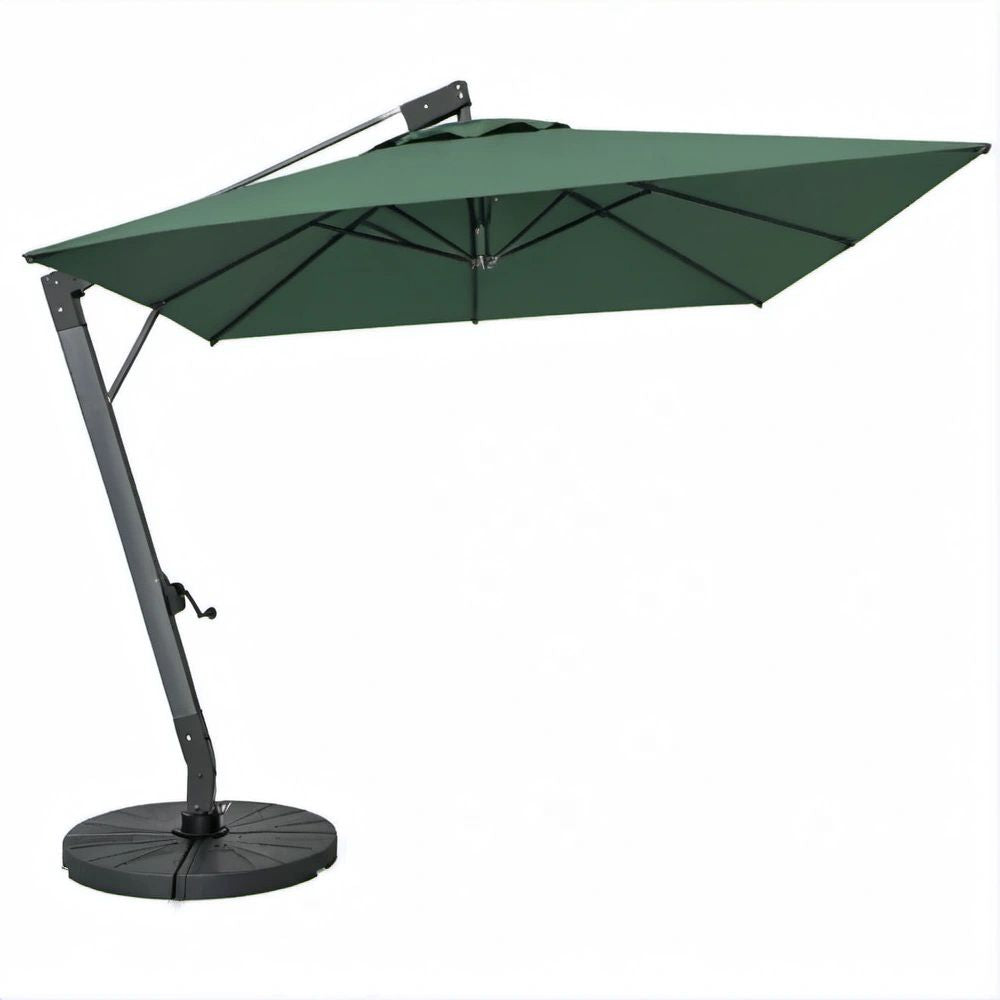 Boczny parasol ogrodowy kwadratowy 300 x 300 cm ciemnozielony