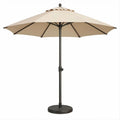 Okrągły parasol ogrodowy beżowo-czarny z podstawą, Ø 300 cm, wysokość 245 cm